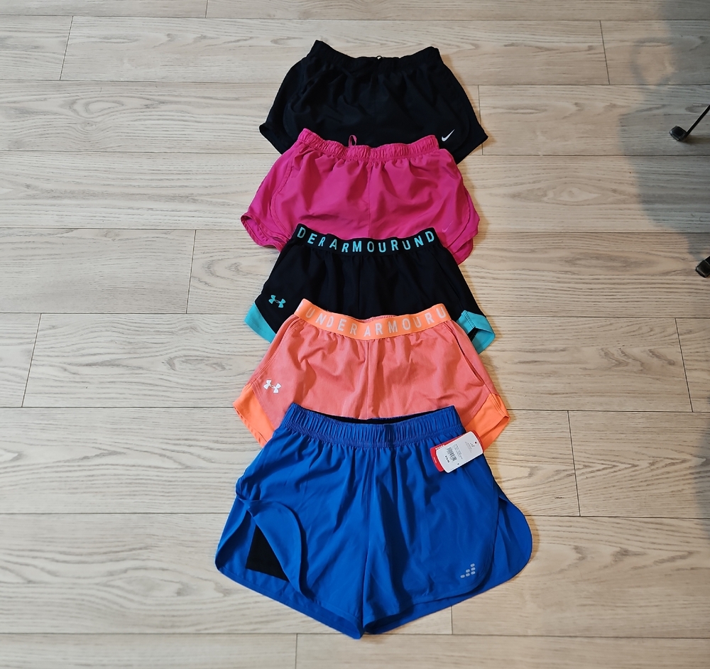 LOT 5 PAIRS OF SHORTS - 2 Nike - 2 Under Armor - 1 BCG